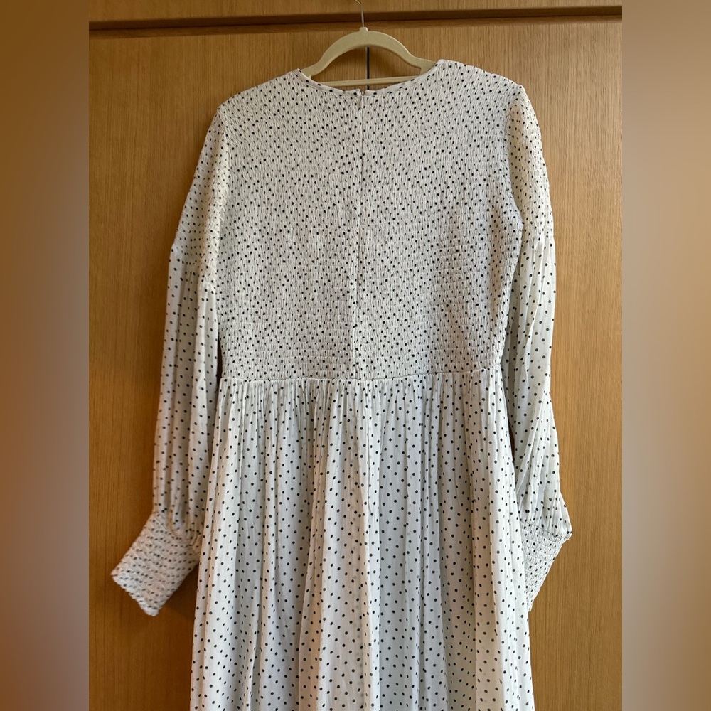 Ganni White and Black “Rometty” Polka Dot Dress, size 42/8 - Picture 11 of 13
